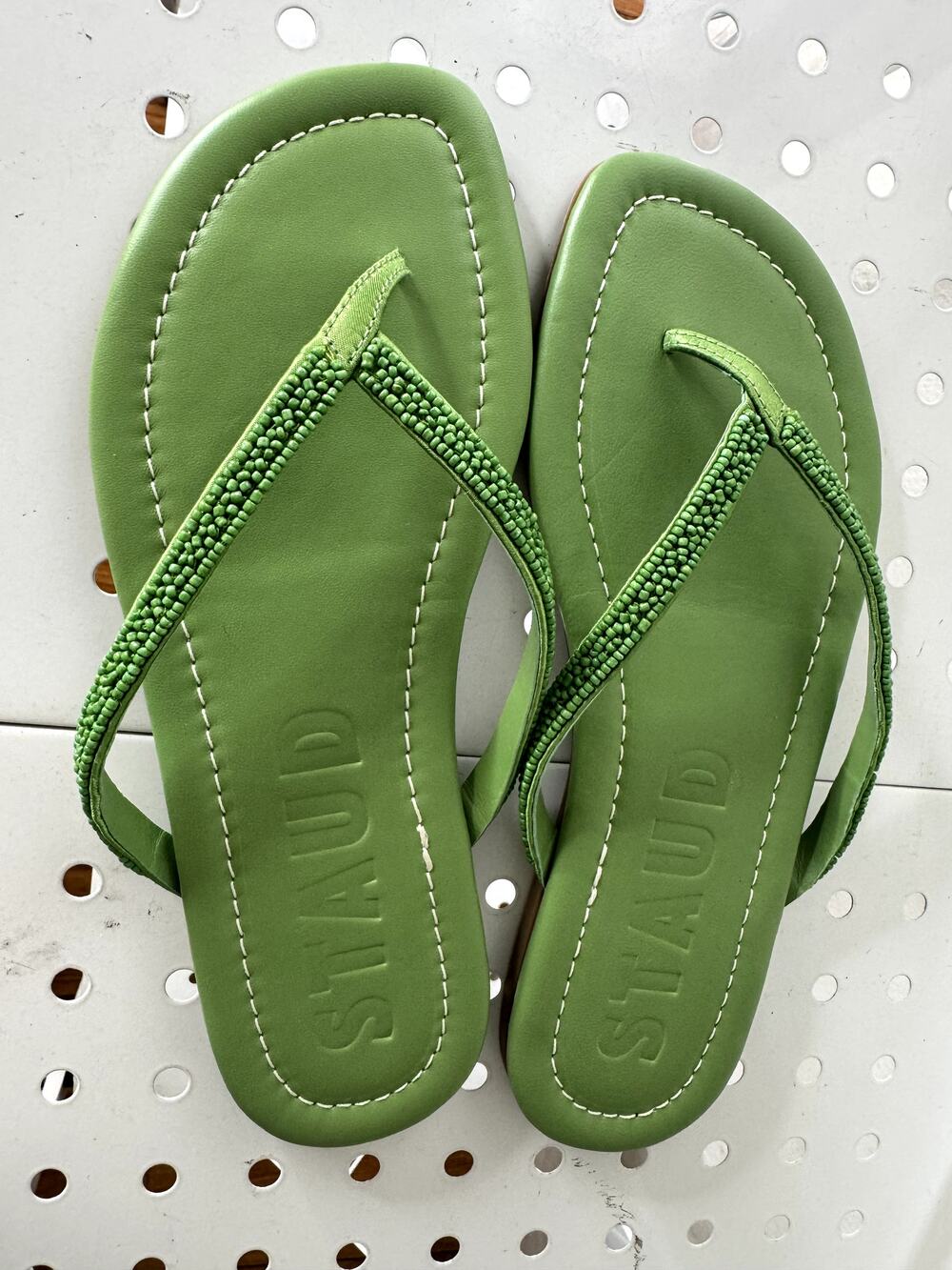 New STAUD Freja thong sandals in Meadow 37